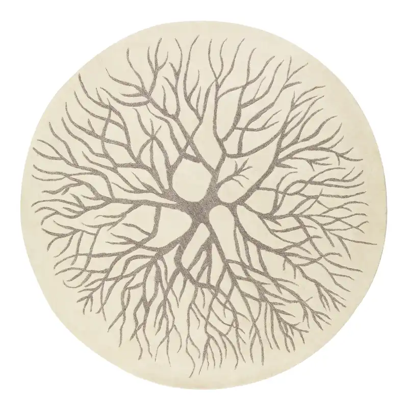 Birds nest hand woven rug Ø 220 cm, Charcoal Limited Offer