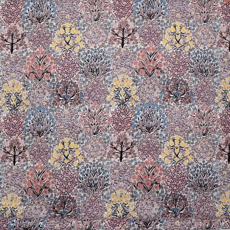 Botanical Garden linen, Pink brown Weekend Sale