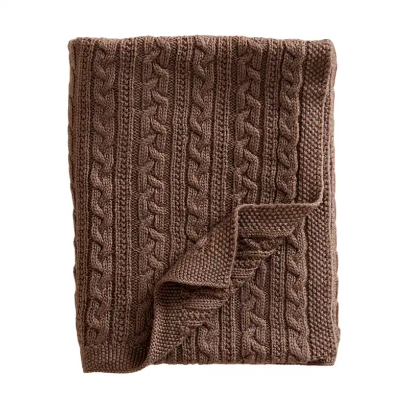 Deal Knitted merino wool baby blanket 80x100 cm, Oatmeal