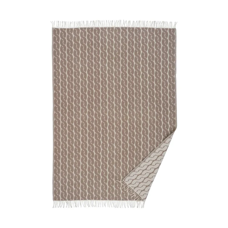 Fast Shipping Knit wool throw 130x200 cm, Sand