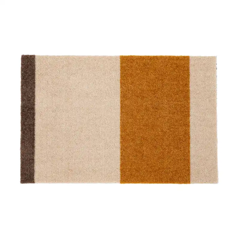 Mega Sale Stripes doormat horizontal, Cognac-dark brown-black, 60x90 cm