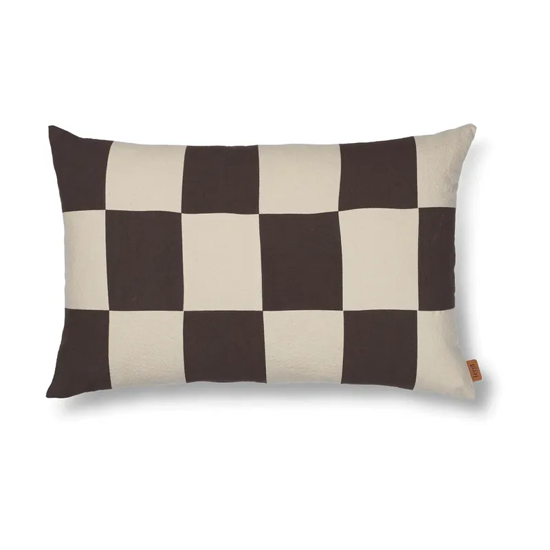 Fold patchwork cushion cover 40x60 cm, Coffee-undyed Big Sale