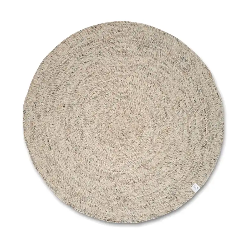 Merino wool rug round Ø240 cm, Concrete Fresh Stock