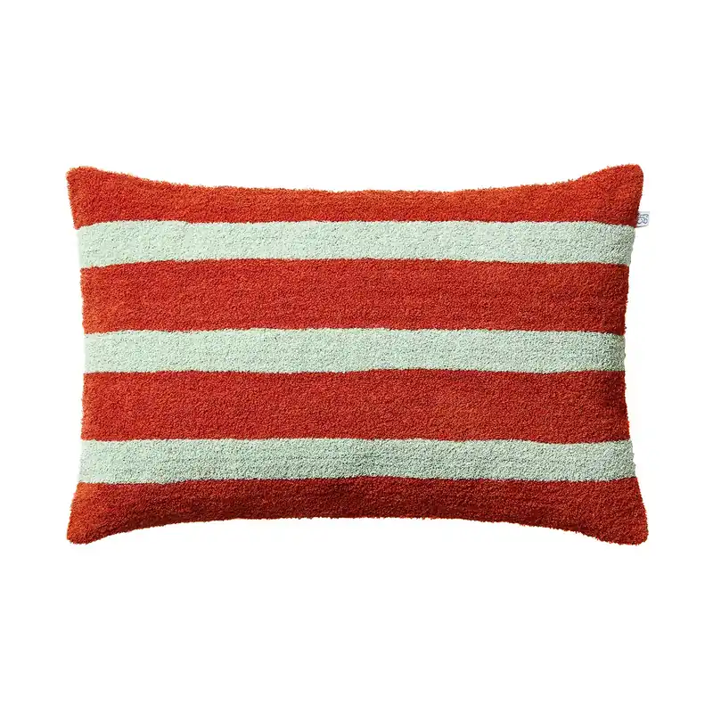 Trusted Brand Stripe linen boucle cushion cover 40x60 cm, Apricot Orange-Aqua