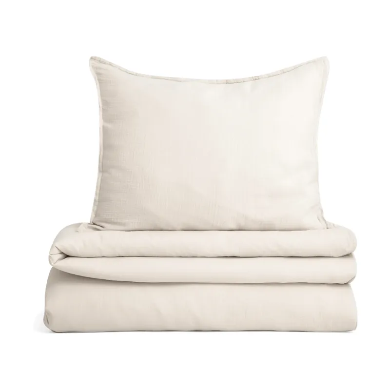 Place Order Eggshell Muslin bed set, 140x200 cm/50x70 cm