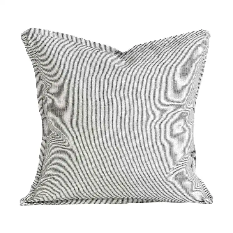 Free Returns Washed linen cushion cover 50x50 cm, Hazelnut stripe