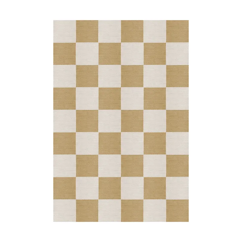 Chess wool rug, Black and white, 140x200 cm Flash Sale