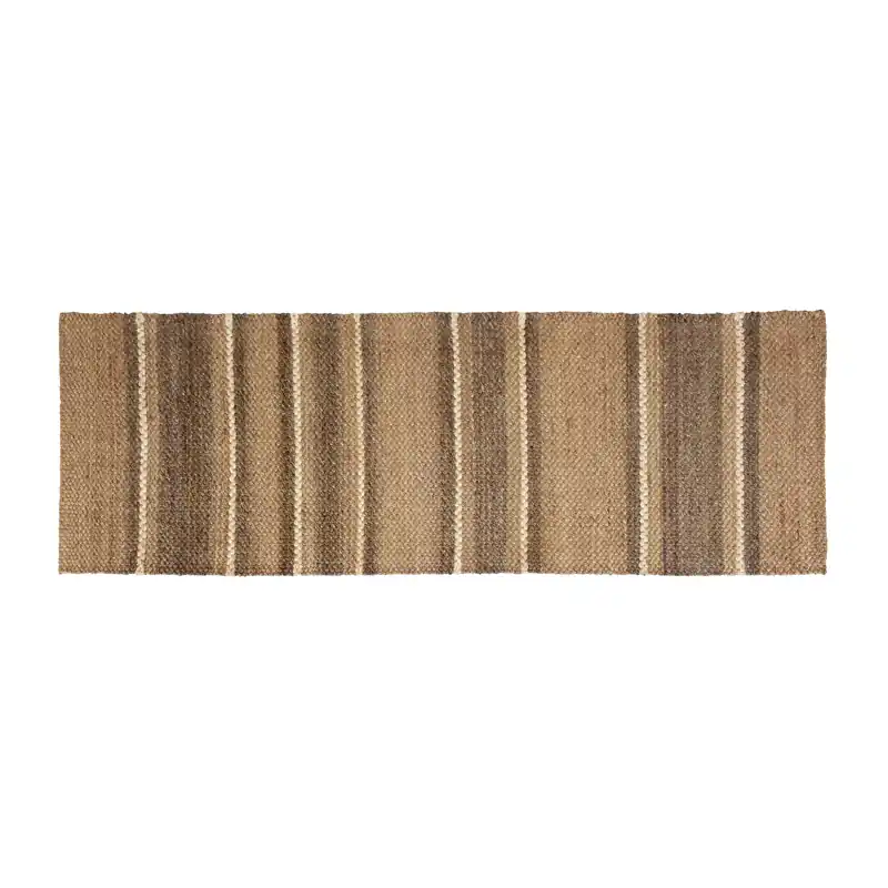 Fanny striped juterug, Natural. 80x250 cm In Demand