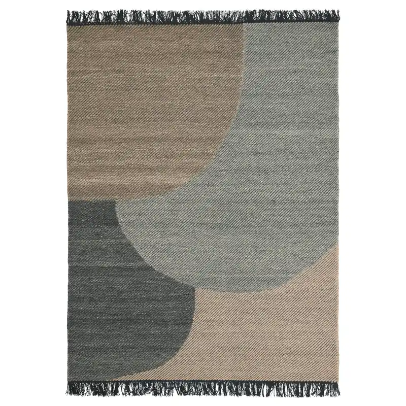Modern Eik wool rug 200x300 cm, Charcoal
