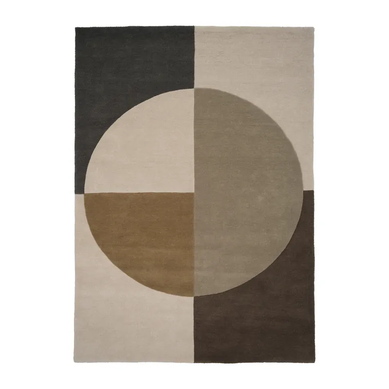 High Quality Radiality wool carpet, Olive. 140x200 cm