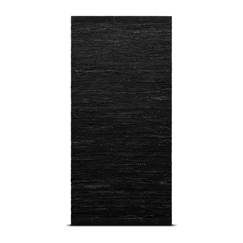 Leather rug 60x90 cm, Black (black) Factory Price