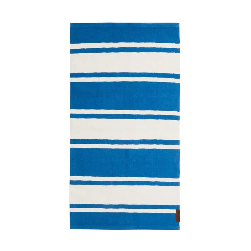 Affordable Organic Striped Cotton rug 170x240 cm, Blue-white