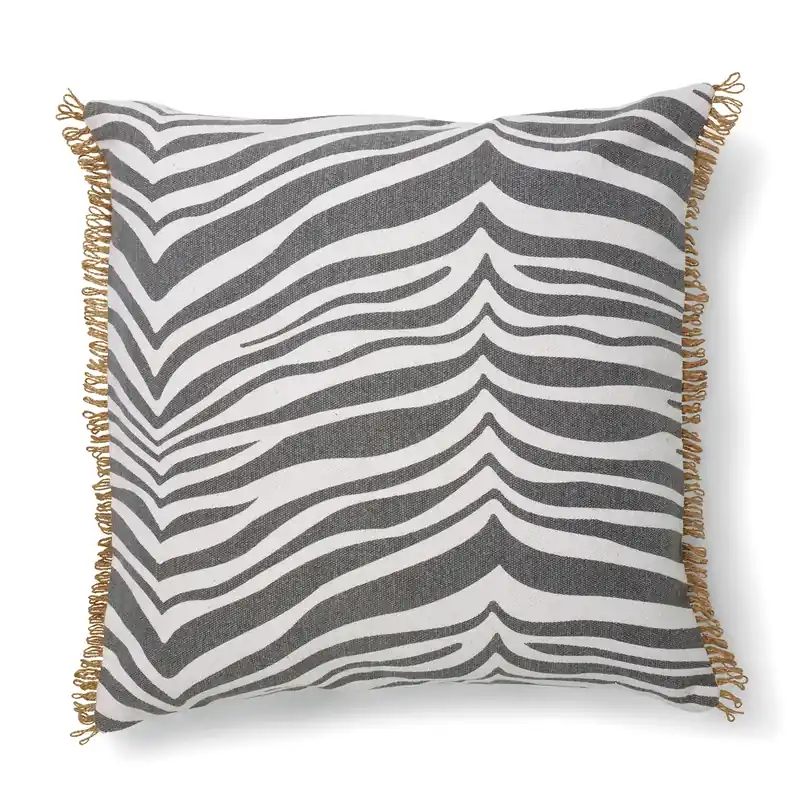 Viral Zebra cushion 50x50 cm, black