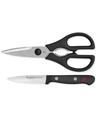 Bargain Gourmet Black 2-Pc. Paring Knife and Shears Set