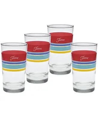 Vibrant Edgeline Juice Glasses, Set of 4 High Quality