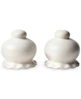 by Laura Johnson Signature White Ruffle Salt and Pepper Shaker Set Holiday Sale
