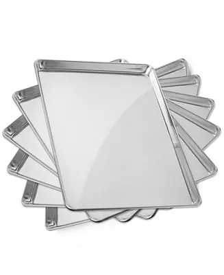 Commercial Grade Aluminum 6-Pan Full Sheet Cookie Baking Tray, 18" x 26" Special Discount