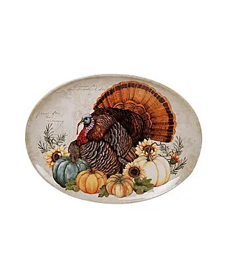 No Minimum Order Autumn Fields Oval Turkey Platter