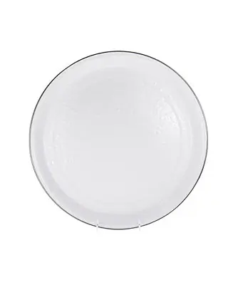 Solid White Enamelware Collection 20" Serving Tray Affordable