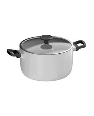 Premium Leo Glints Nonstick Recycled Aluminum Stockpot 9.5", 5.9qt. With Glass Lid