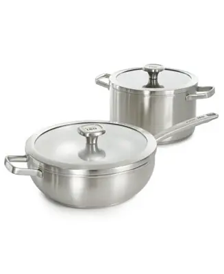 Graphite 4Pc Cookware Set With Glass Lids, Recycled 18/10 Stainless Steel Warranty Included