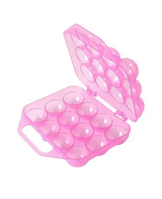 New Release Clear Plastic Egg Carton, 12 Egg Holder Carrying Case with Handle