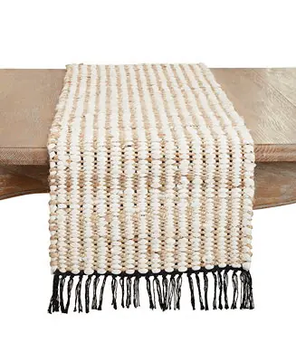 Chunky Chindi Fringed Table Runner, 16"x72" Genuine