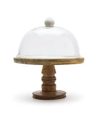 Glass Cloche With Wood Pedestal Worldwide Shipping