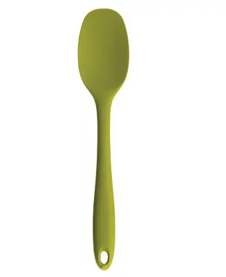 Silicone Coated Steel 11" x 2.25" Ela Series Green Spoon Handmade