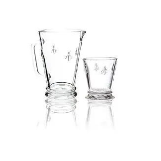 Trusted Brand La Rochere Napoleon Bee 34-ounce Pitcher and 6 x 9-ounce Tumblers.