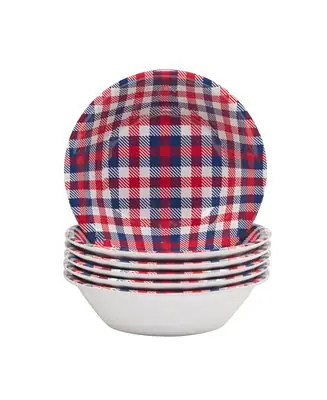 Patriotic Plaid Melamine All Purpose Bowl, Set of 6 Price Drop