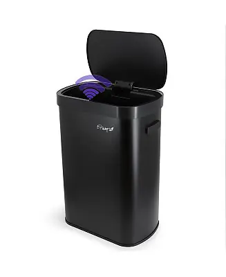 13 Gallon Automatic Sensor Hands Free Trash Can in Black Crafted
