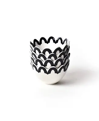 Arabesque Trim Scallop Small Bowls 4-Pc. Set, Service For 4 Factory Price