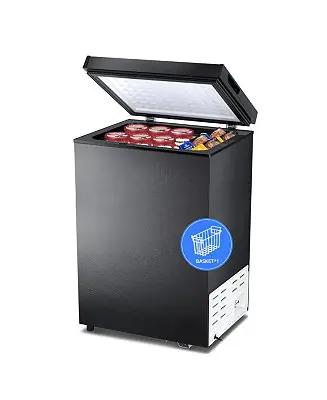 Buy Today 2.8 Cubic Chest FreezerFeet Compact Freezer with 3 Removable Baskets, Free Standing Top open Door Deep Freezer, Adjustable Temperature for Home Dorm, Bar, Basement, Kitchen