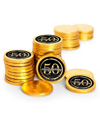 50th Birthday Candy Party Favors Chocolate Coins, 84 Pieces Mega Sale