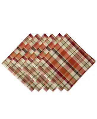 Pumpkin Spice Plaid Napkin, Set of 6 Fresh Stock