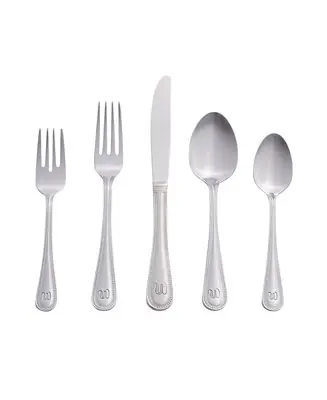 Exclusive Offer Riverridge Beaded 46 Piece Monogrammed Flatware Set - W, Service for 8
