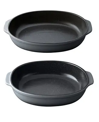 Gem Collection Stoneware Set of 2 Oval Baking Dishes Luxury