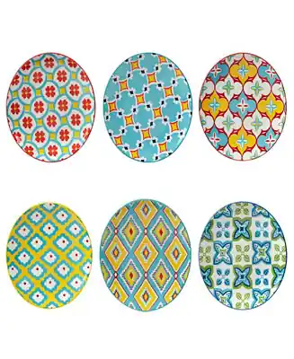 Damask Floral Set of 6 Canape Plate Direct From Factory