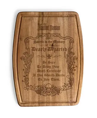 Haunted Mansion Dearly Departed Ovale Acacia Cutting Board Viral