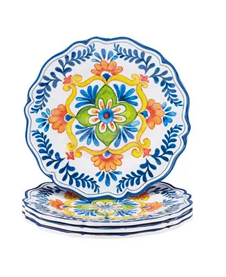 Flores Set of 4 Salad Plate 9", Service For 4 Authentic