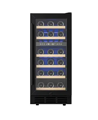 15-in W 30Bottles Capacity Black Built-in/Freestanding Indoor Beverage Refrigerator with Glass Door High Quality