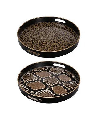 New Release Quinn Round Trays, Safari, Set of 2