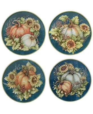 Brand New Autumn Breeze Canape Plates, Set of 4