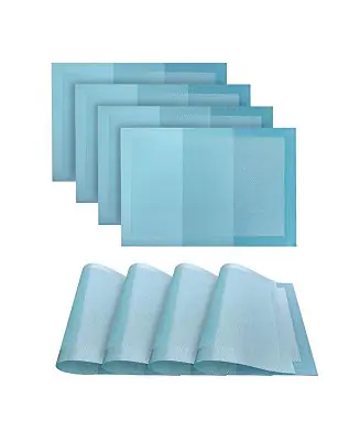 Moderna Woven Textilene Crossweave With Gradient Stripes Reversible 13" x 19" Rectangular Placemat Set of 4 Best Price