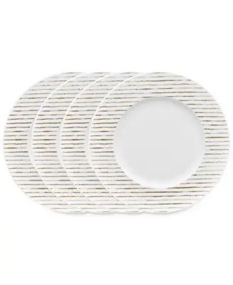 Secure Checkout Hammock Stripes Rim Salad Plates, Set of 4