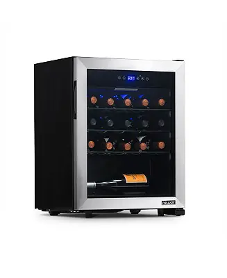 Freestanding 23 Bottle Compressor Wine Fridge in Stainless Steel, Adjustable Racks and Exterior Digital Thermostat Buy Direct