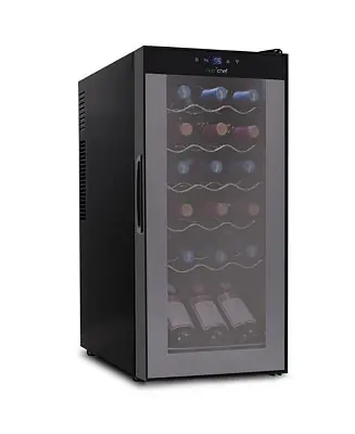 18-Bottle Wine Chilling Refrigerator, Digital Touch Control, Compressor Cooling, Blue LED Display Last Chance