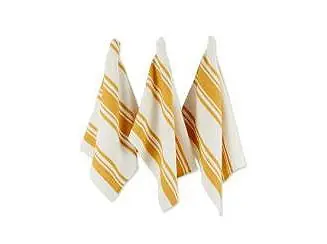 Everyday Kitchen Dishtowel Collection Large Chef Stripe Tea Towel, 18x28", Honey Gold, 3 Count Seasonal Sale