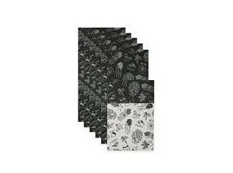 Fridge Liner Collection Non-Adhesive, Cut to Fit, 12x24", Black Market Print, 6 Piece Bargain